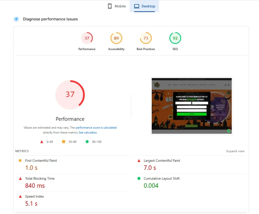 desktop-pagespeed-test