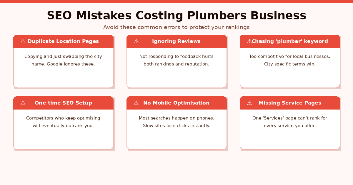 SEO Mistakes That Are Quietly Costing Plumbers Business