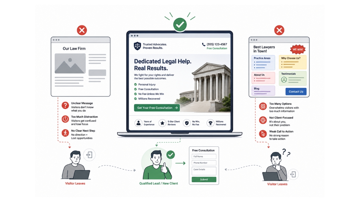 Landing pages where PPC for attorneys converts or dies
