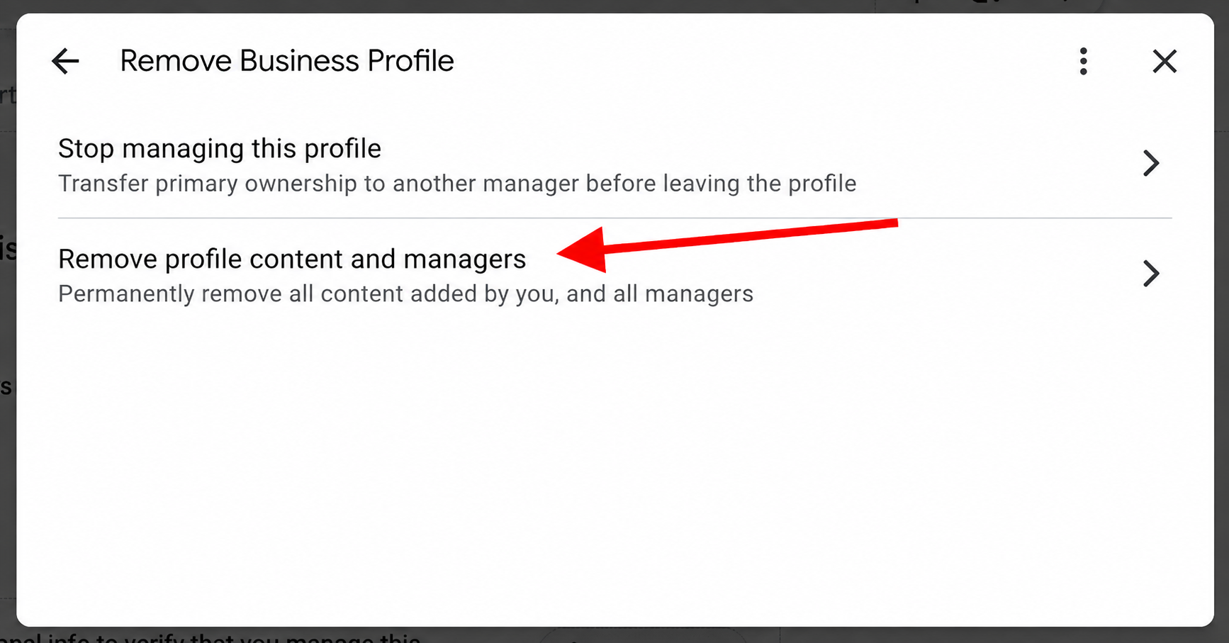 Remove Business Profile